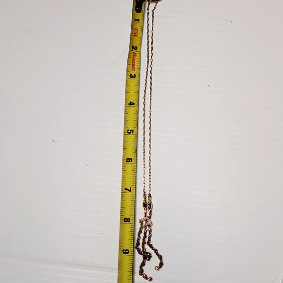 Gold Tone Brown Rhinestone Necklace Earring Set Unsigned 16" Elegant Vtg - Picture 8 of 11